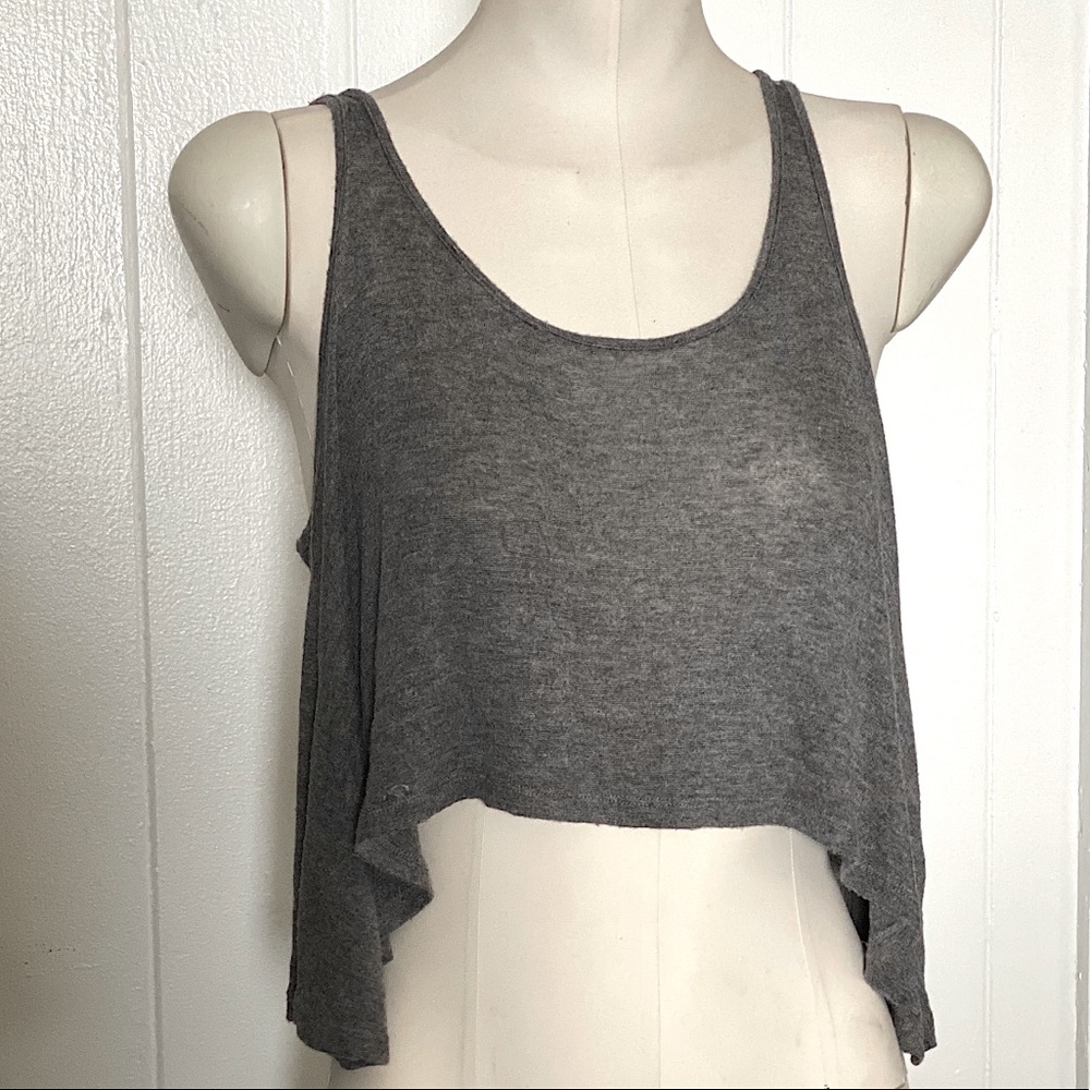 Grey Low Back Tank Top